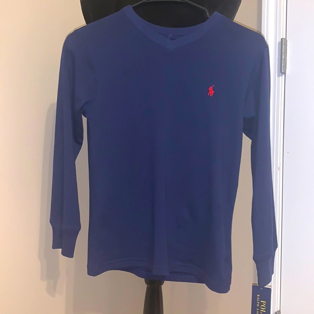 NWT Polo 👕 Navy Blue, Red Polo logo V-neck